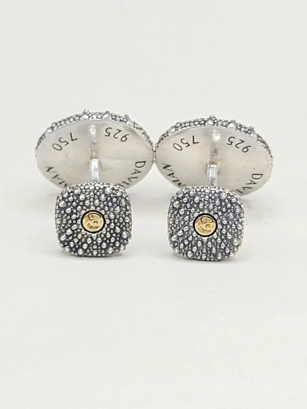 David Yurman Sea Urchin Cufflinks w/ Blue Sapphire & 18K Yellow Gold - RARE